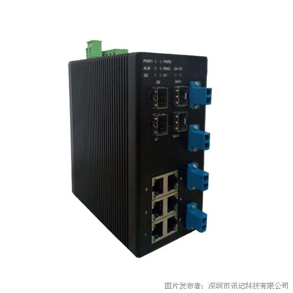 讯记科技10口千兆网管型Bypass 工业以太网交换机