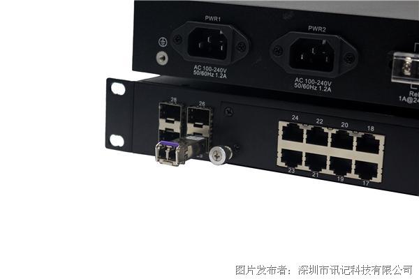 深圳讯记24+4G三层千兆模块化管理型工业以太网交换机(61850)